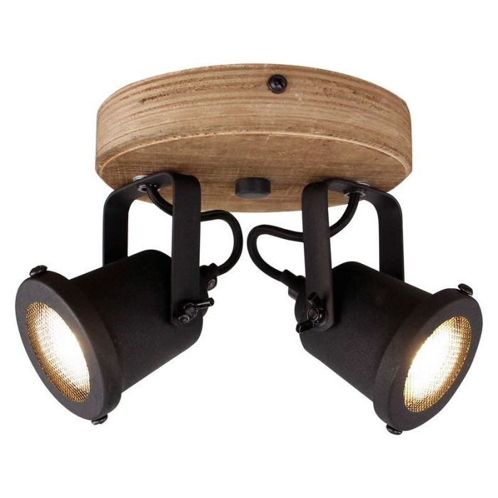 Faretto da soffitto in legno marrone, Jantina