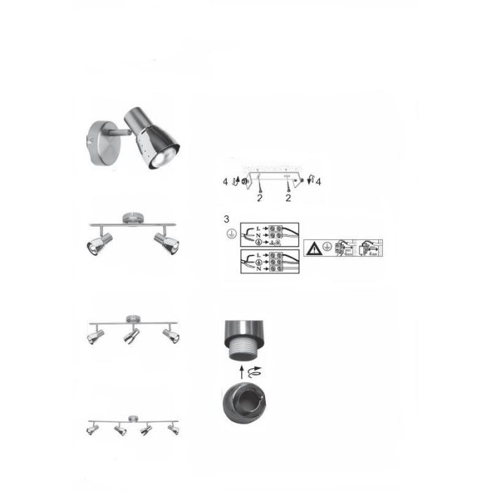Faretto da soffitto in rame metallo, Rieko
