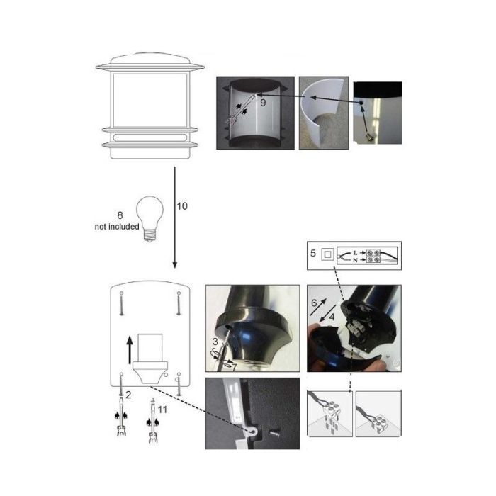 Lampada da esterno trasparente rustica, Yvon, IP44