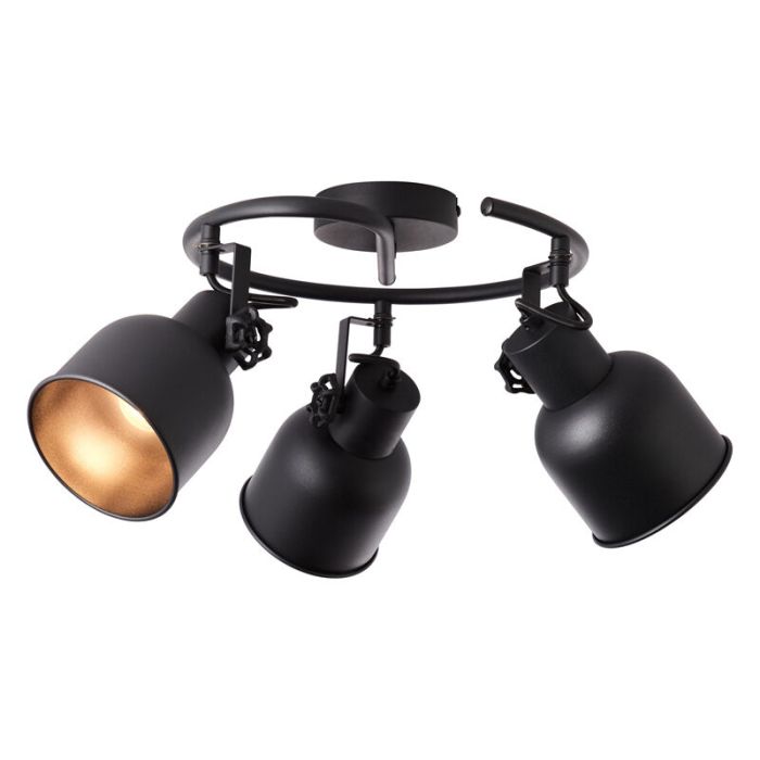 Faretto da soffitto nero industriale, Shiva