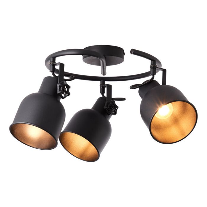 Faretto da soffitto nero industriale, Shiva