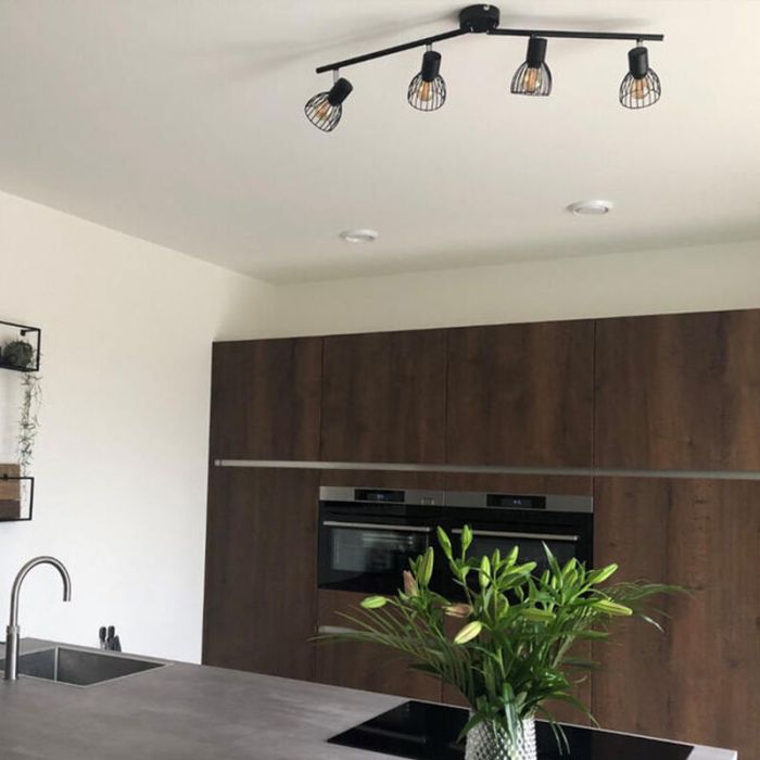 Faretto da soffitto nero industriale, Adama