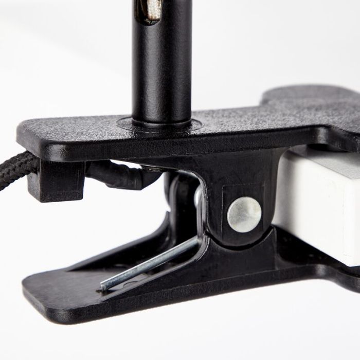 Faretto con pinza nero industriale, Floor
