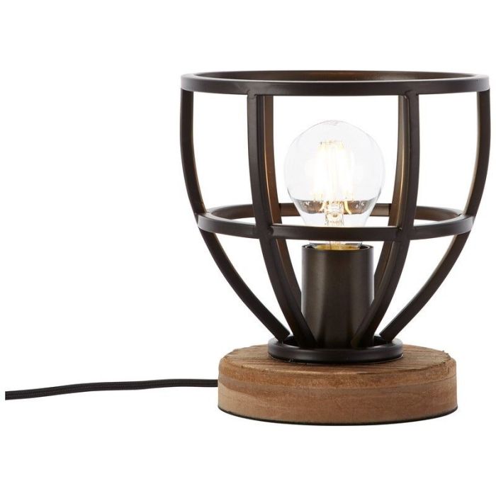 Lampada da tavolo nera moderna, Esmee, con interruttore