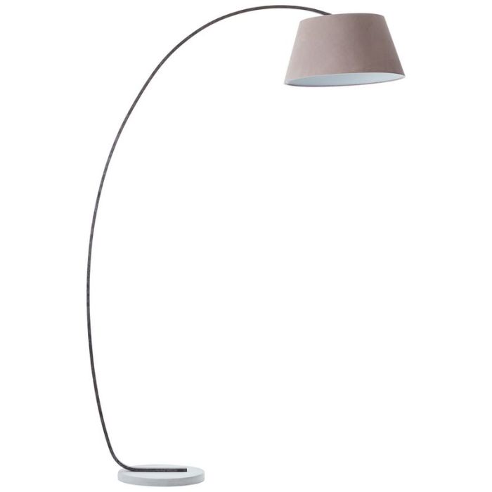 Lampada ad arco in cemento marrone, Haroun, con interruttore