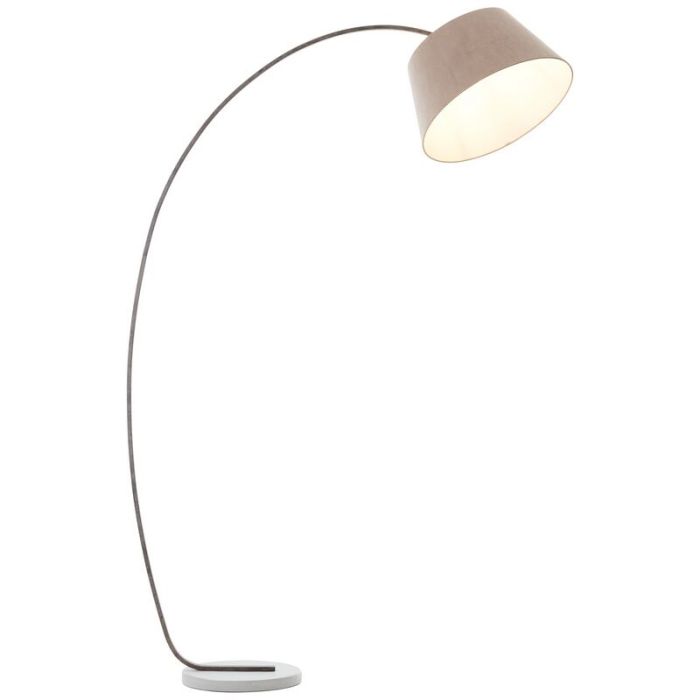 Lampada ad arco in cemento marrone, Haroun, con interruttore