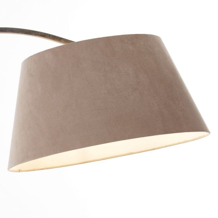 Lampada ad arco in cemento marrone, Haroun, con interruttore