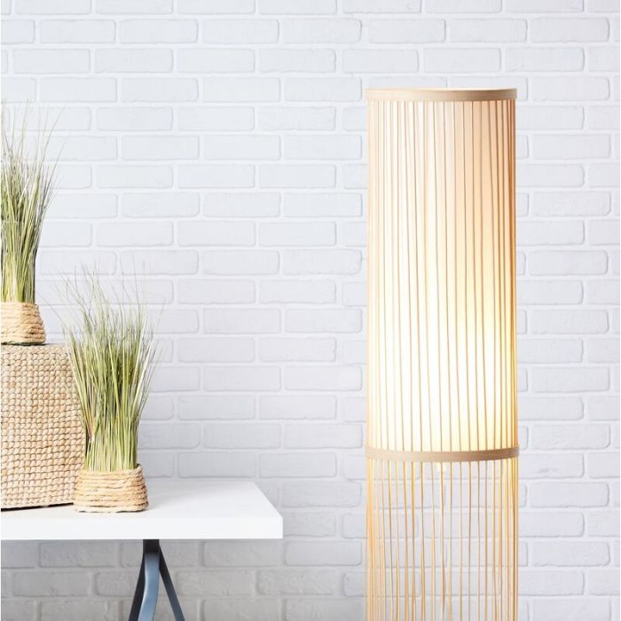 Lampada da terra legno, Kayra, con interruttore