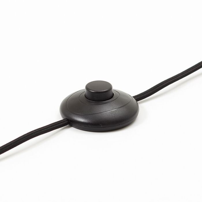 Lampada da terra in legno nera, Taede, con interruttore
