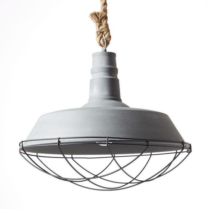 Lampada a sospensione grigia industriale, Jeysmell