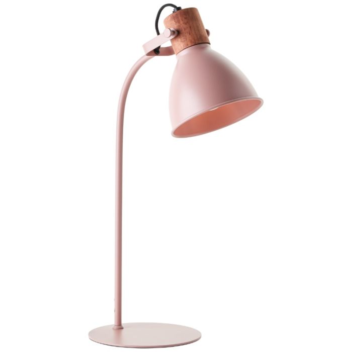 Lampada da tavolo rosa rustica, Thalina, con interruttore