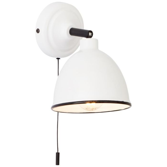 Faretto da parete bianco classico, Anouk, con interruttore a strappo
