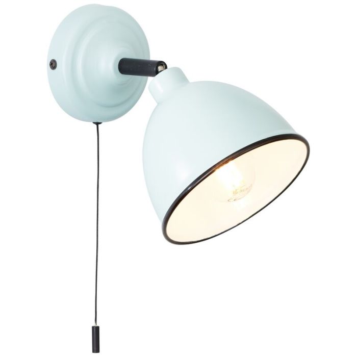 Faretto da parete blu classico, Anouk, con interruttore a strappo