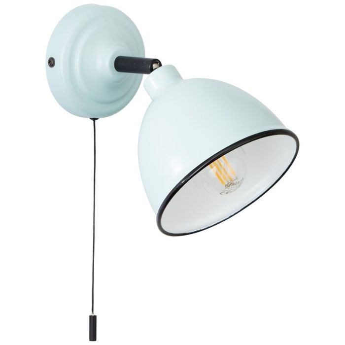 Faretto da parete blu classico, Anouk, con interruttore a strappo