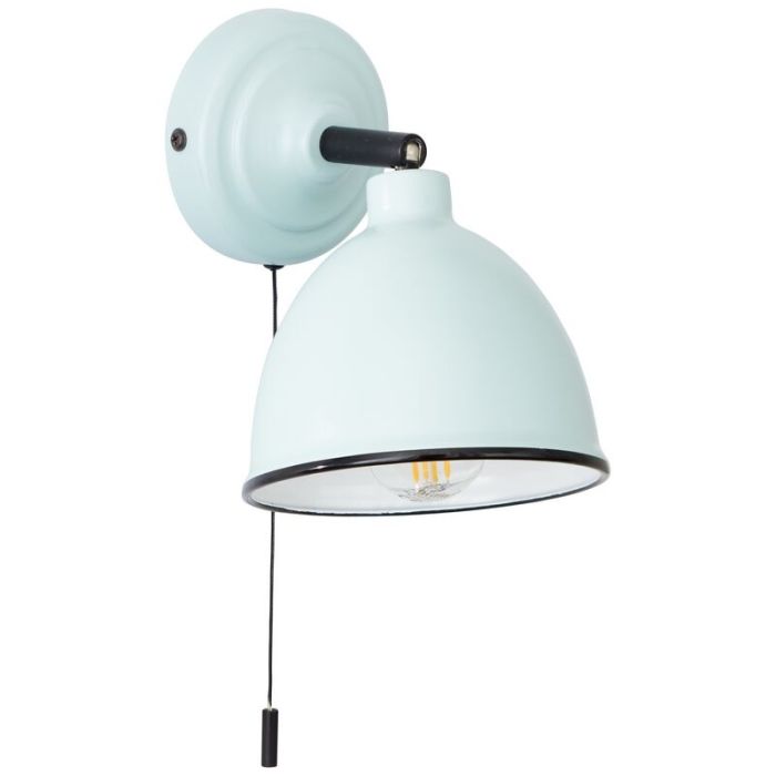 Faretto da parete blu classico, Anouk, con interruttore a strappo