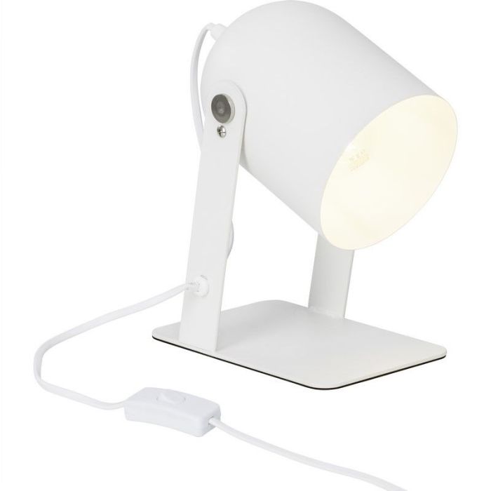 Lampada da tavolo bianca moderna, Arlette, con interruttore