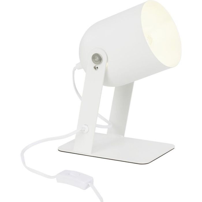 Lampada da tavolo bianca moderna, Arlette, con interruttore