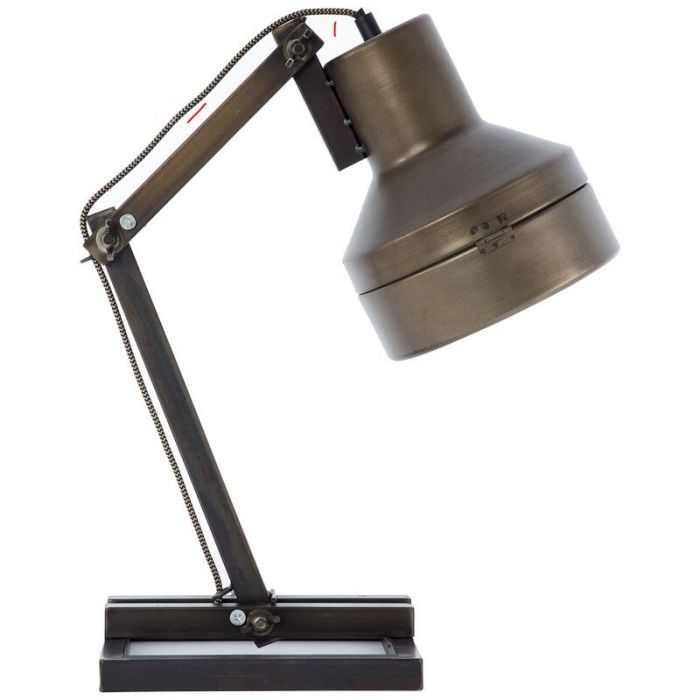 Lampada da tavolo nera retrò, Eliza, con interruttore