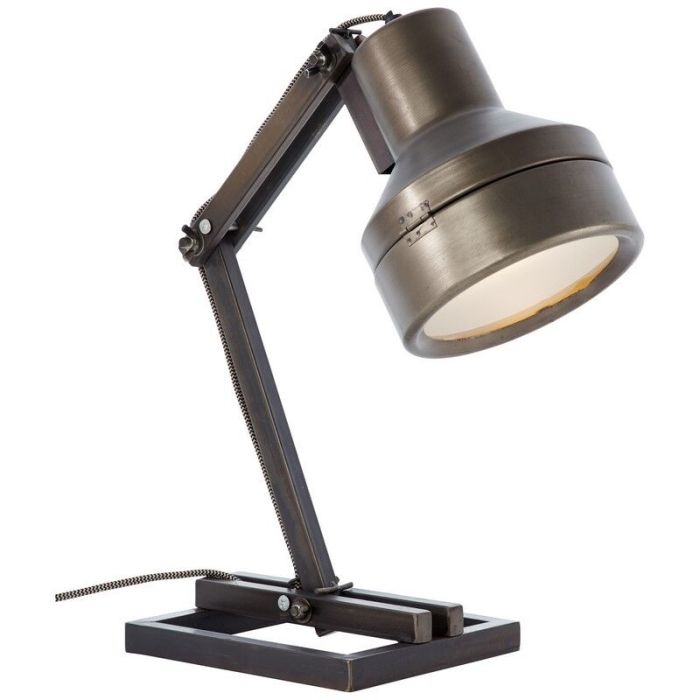 Lampada da tavolo nera retrò, Eliza, con interruttore