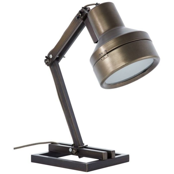 Lampada da tavolo nera retrò, Eliza, con interruttore