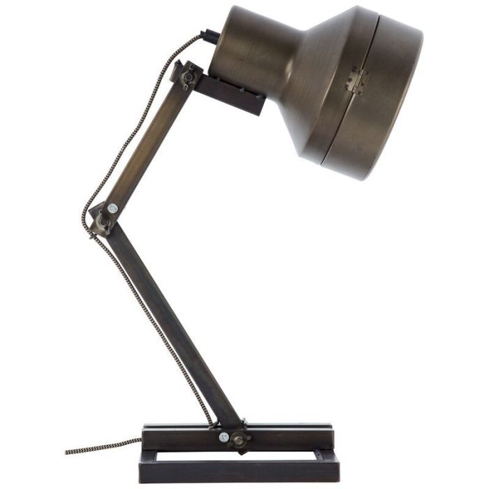 Lampada da tavolo nera retrò, Eliza, con interruttore