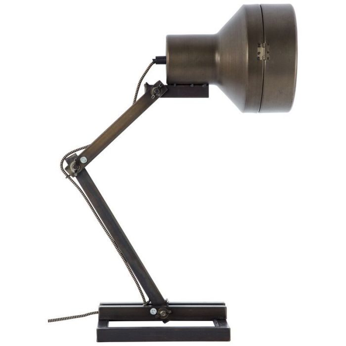 Lampada da tavolo nera retrò, Eliza, con interruttore