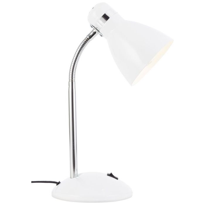 Lampada da scrivania bianca in plastica, Santana, con interruttore