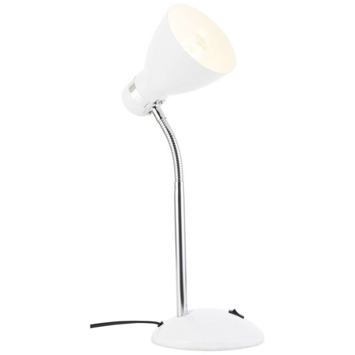 Lampada da scrivania bianca in plastica, Santana, con interruttore