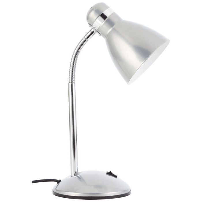 Lampada da scrivania argenta in plastica, Santana, con interruttore