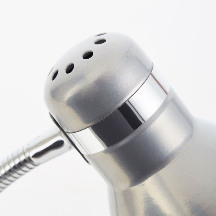 Lampada da scrivania argenta in plastica, Santana, con interruttore