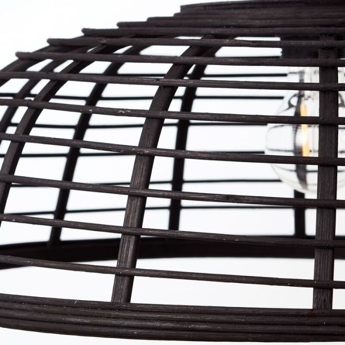 Lampada a sospensione in legno nera, Deacon