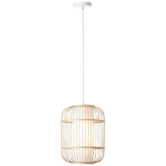 Lampada a sospensione in legno bianca, Hans