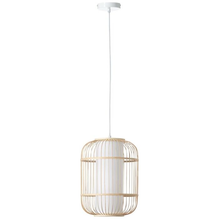 Lampada a sospensione in legno bianca, Hans