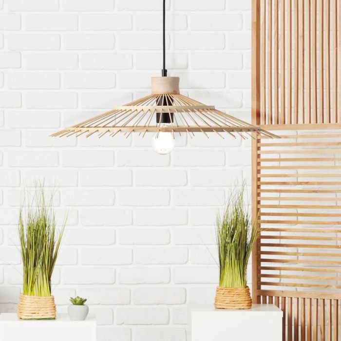 Lampada a sospensione in legno nera, Idris