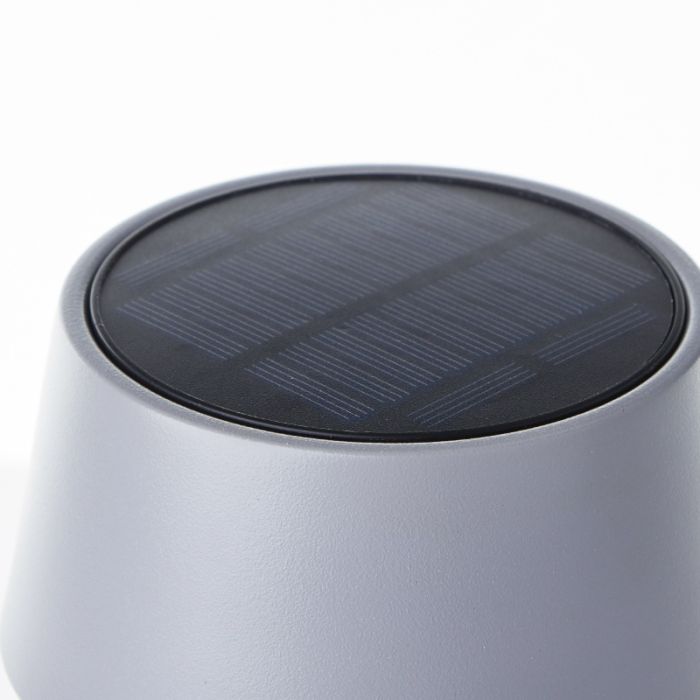 Applique da esterno solare grigia moderna, Soumaya, 4W, 3000K LED, IP44, dimmer in 3 fasi