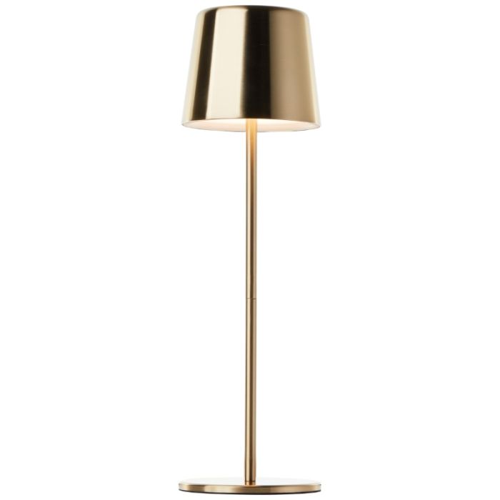 Lampada da tavolo da esterno ricaricabile in ottone moderna, Skander, 4W, bianco regolabile tra caldo e freddo LED, IP44, controllo touch
