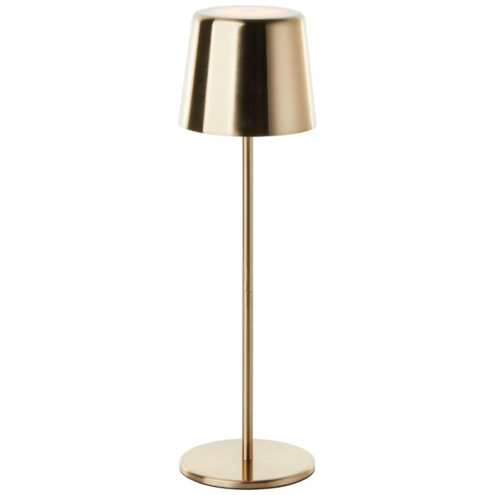 Lampada da tavolo da esterno ricaricabile in ottone moderna, Skander, 4W, bianco regolabile tra caldo e freddo LED, IP44, controllo touch