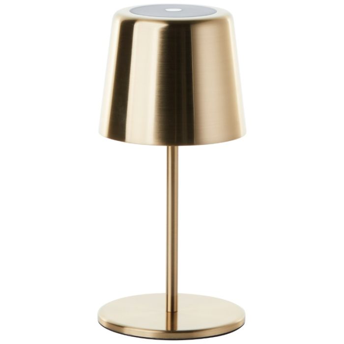 Lampada da tavolo da esterno ricaricabile in ottone moderna, Skander, 4W, bianco regolabile tra caldo e freddo LED, IP44, controllo touch