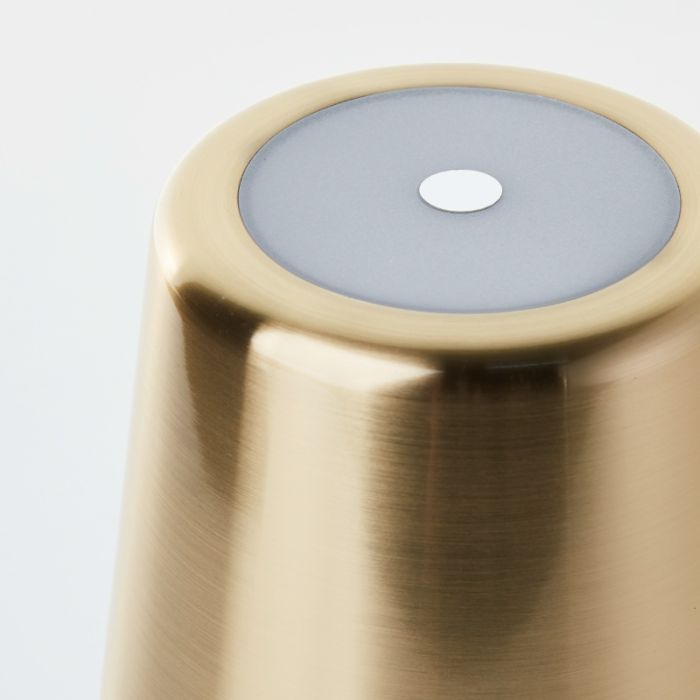 Lampada da tavolo da esterno ricaricabile in ottone moderna, Skander, 4W, bianco regolabile tra caldo e freddo LED, IP44, controllo touch