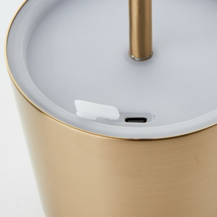 Lampada da tavolo da esterno ricaricabile in ottone moderna, Skander, 4W, bianco regolabile tra caldo e freddo LED, IP44, controllo touch
