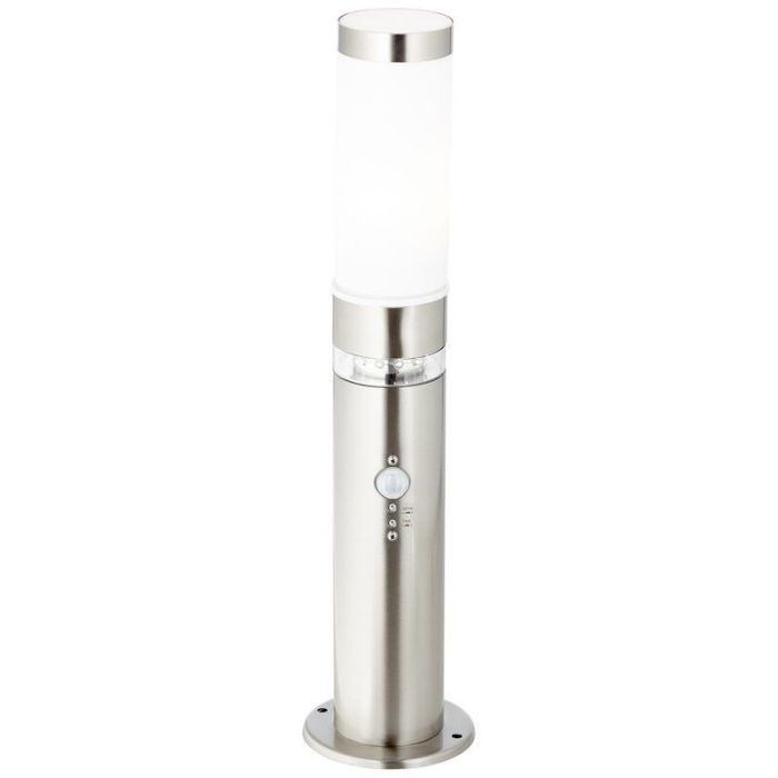 Lampione da giardino con sensore crepuscolare cromato in plastica, Sage, 2W, 3000K LED, IP44