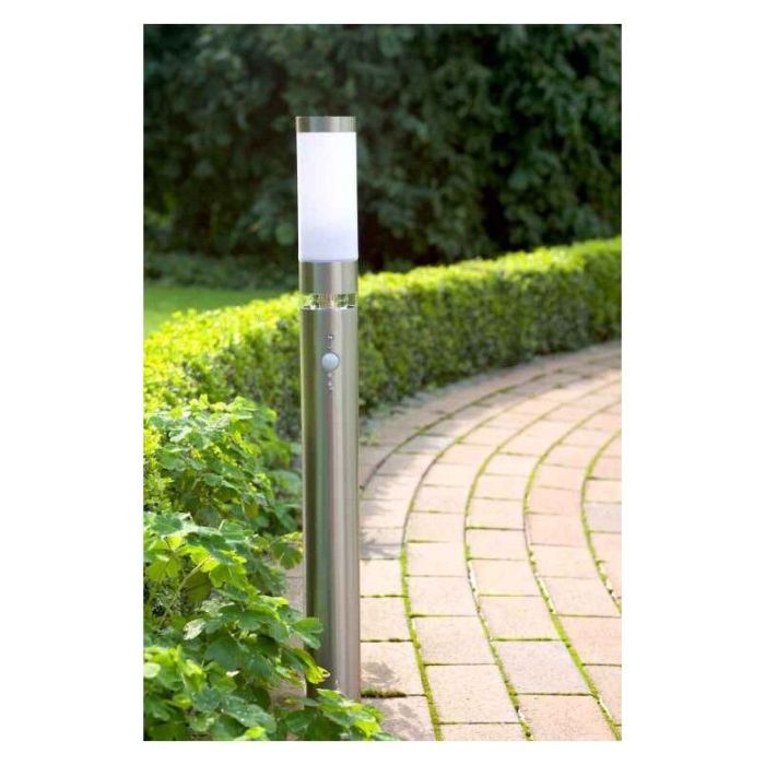 Lampione da giardino con sensore di movimento cromato in plastica, Sage, 5W, 3000K LED, IP44