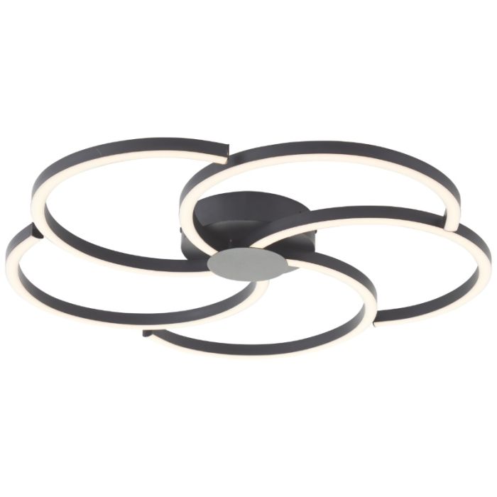 Lampada da soffitto nera design, Somia, 32W, 3000K LED, dimmer in 3 fasi
