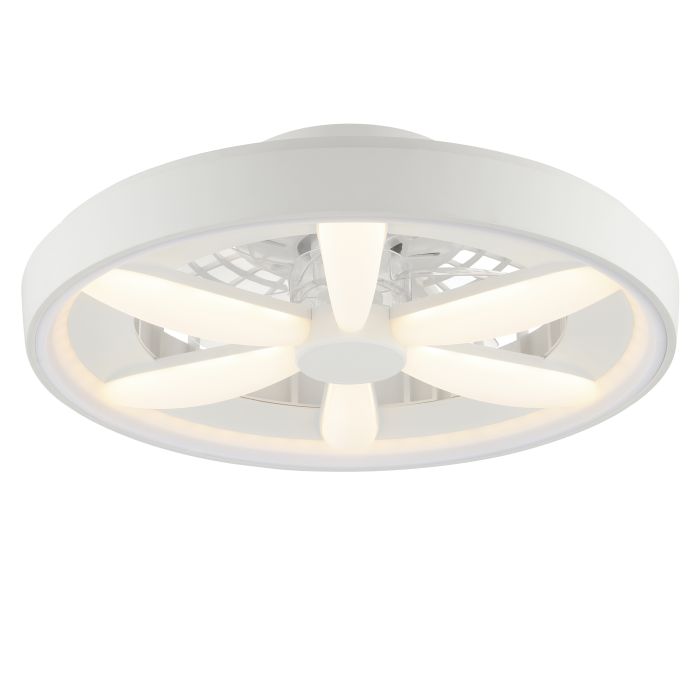 Ventilatore da soffitto bianco in plastica, Roos, 48W, RGBW LED, con telecomando
