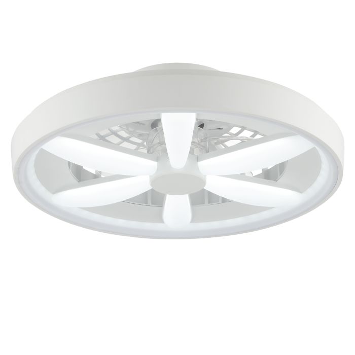 Ventilatore da soffitto bianco in plastica, Roos, 48W, RGBW LED, con telecomando