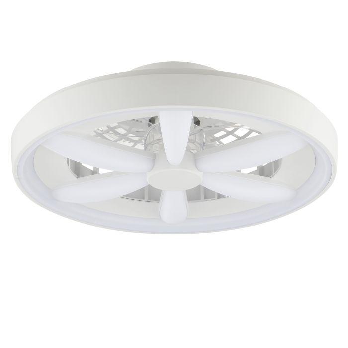 Ventilatore da soffitto bianco in plastica, Roos, 48W, RGBW LED, con telecomando