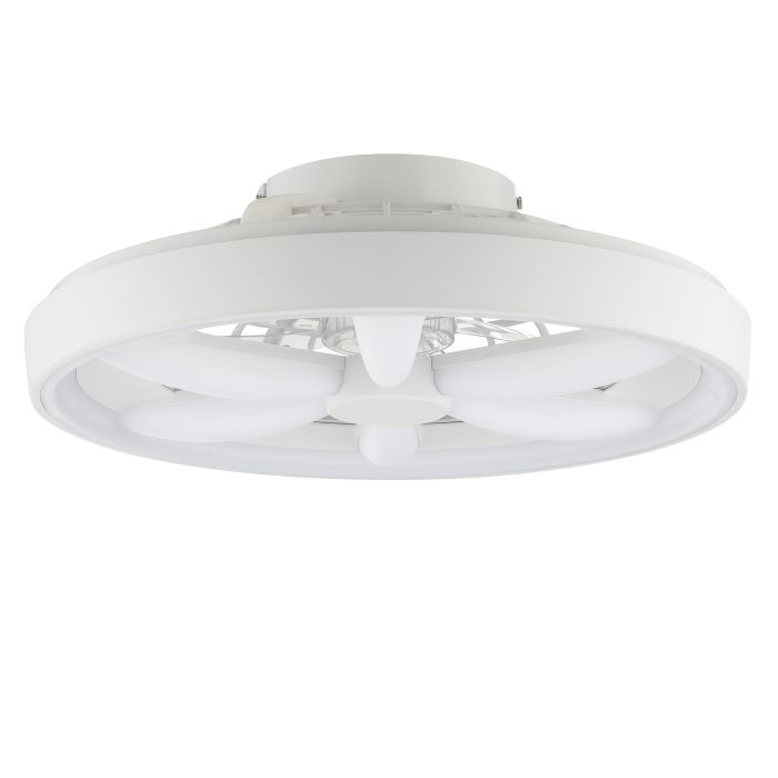 Ventilatore da soffitto bianco in plastica, Roos, 48W, RGBW LED, con telecomando