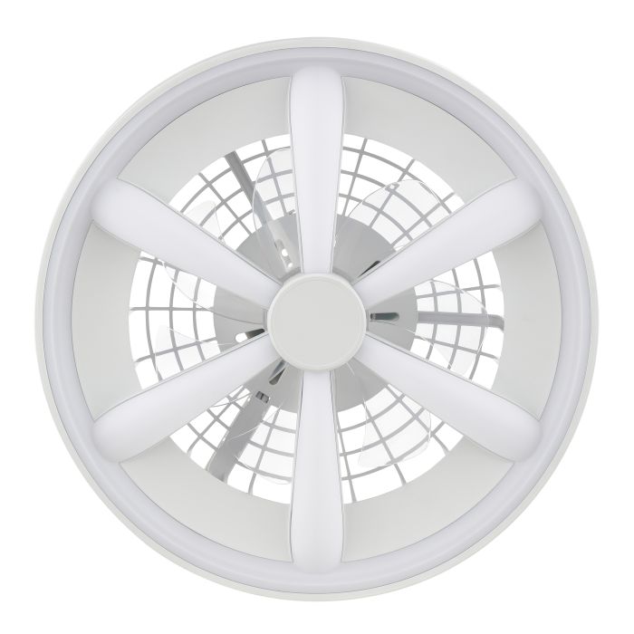 Ventilatore da soffitto bianco in plastica, Roos, 48W, RGBW LED, con telecomando
