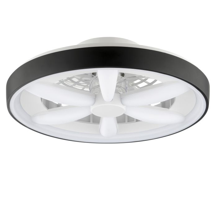Ventilatore da soffitto nero in plastica, Roos, 48W, RGBW LED, con telecomando