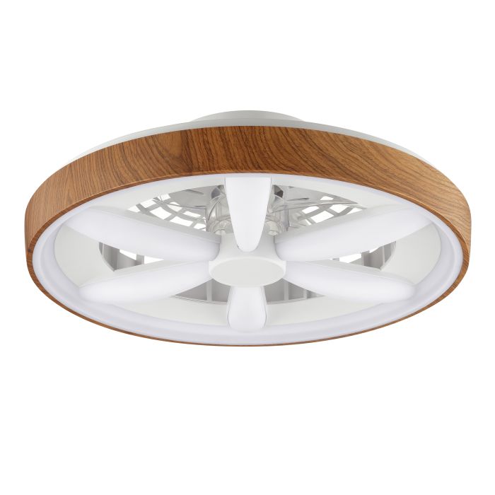 Ventilatore da soffitto in legno in plastica, Roos, 48W, RGBW LED, con telecomando